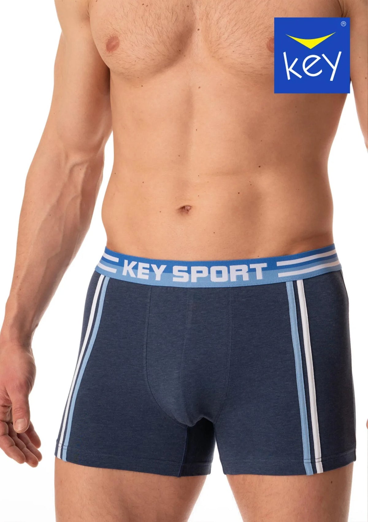 Gładkie bokserki męskie Key MXH 187 w sportowym stylu