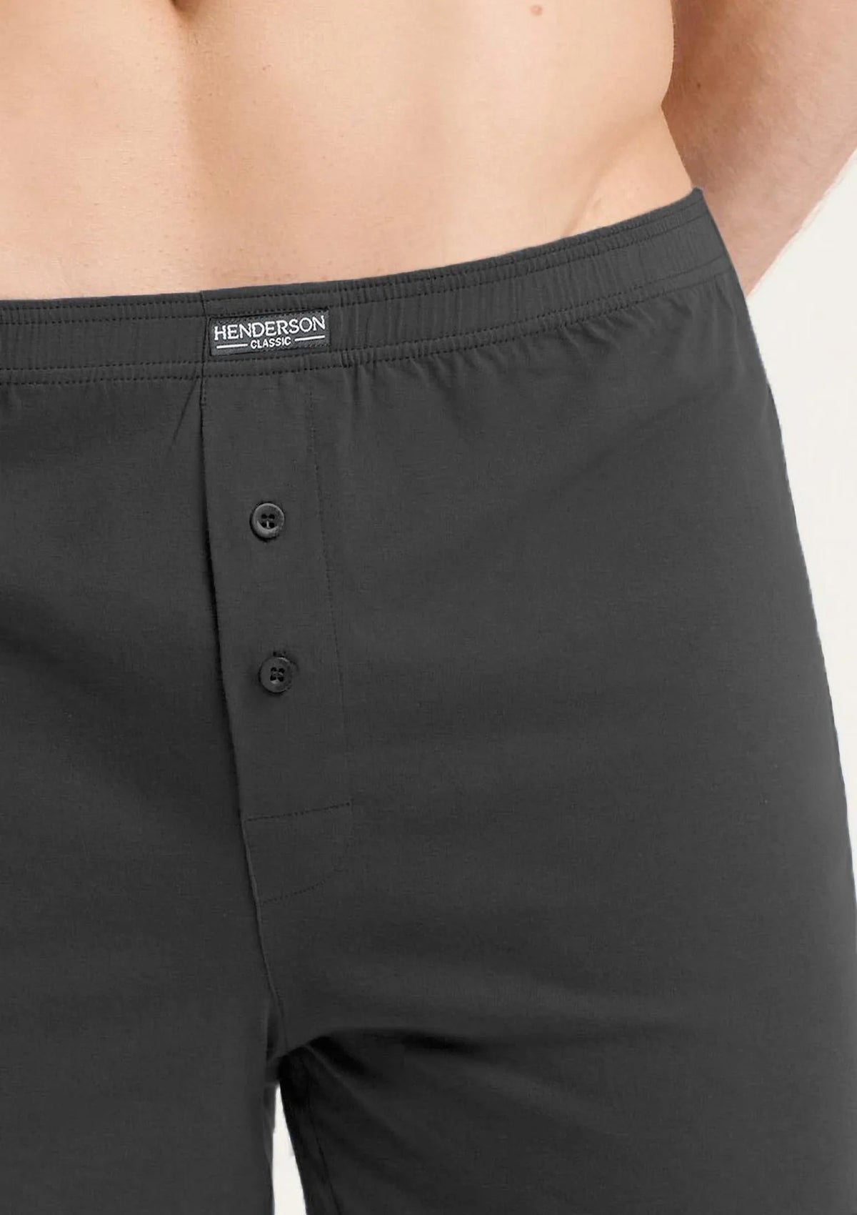 Henderson K343 Classic bokserki męskie czarne luźne ze 100% bawełny