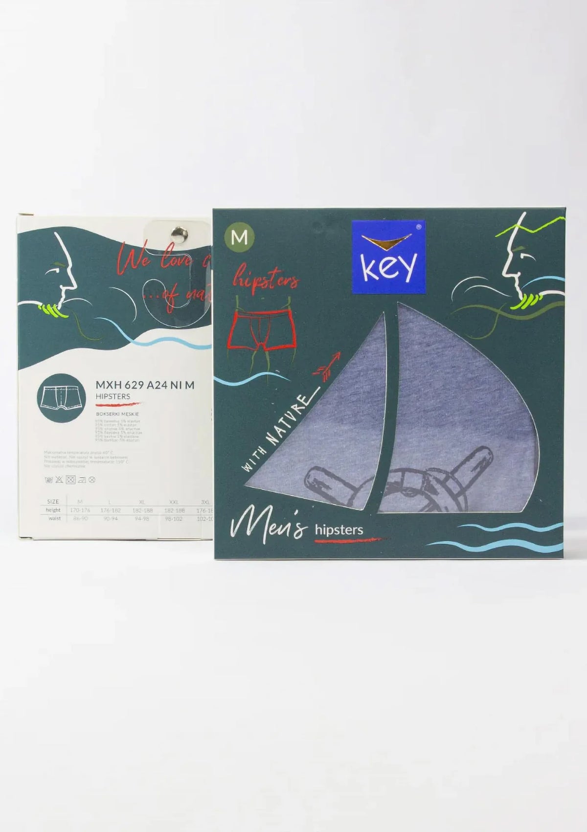 Key MXH 629 bokserki męskie w stylu marynistycznym
