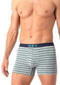 Key MXH 322 bokserki szare w paski z logowaną gumą zewnętrzną