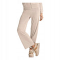 Dres damski z kapturem dzianinowy rozpinany na suwak ze spodniami palazzo waniliowy 4668 LOUNGE Infiore