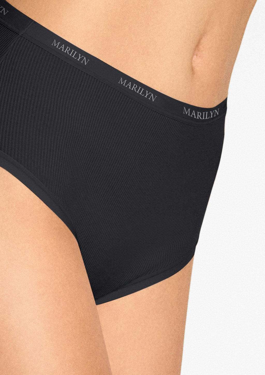 Figi damskie bambusowe Marilyn Thermo Active, wysoki stan, czarne