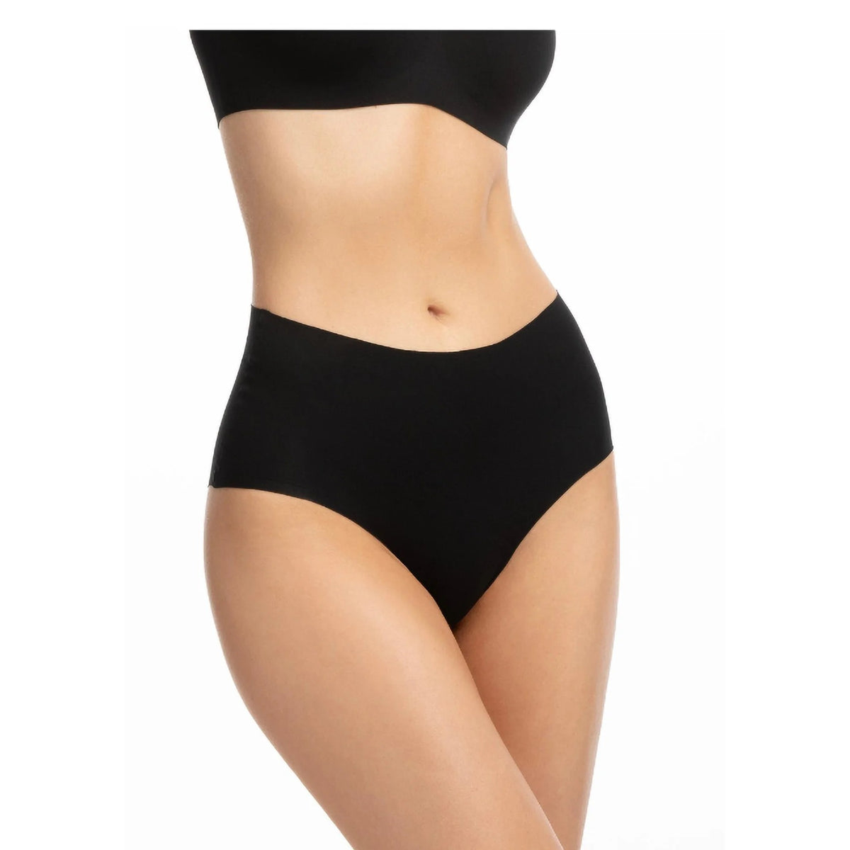 Figi z wysokim stanem Julimex Infinity maxi czarne, klejone boki