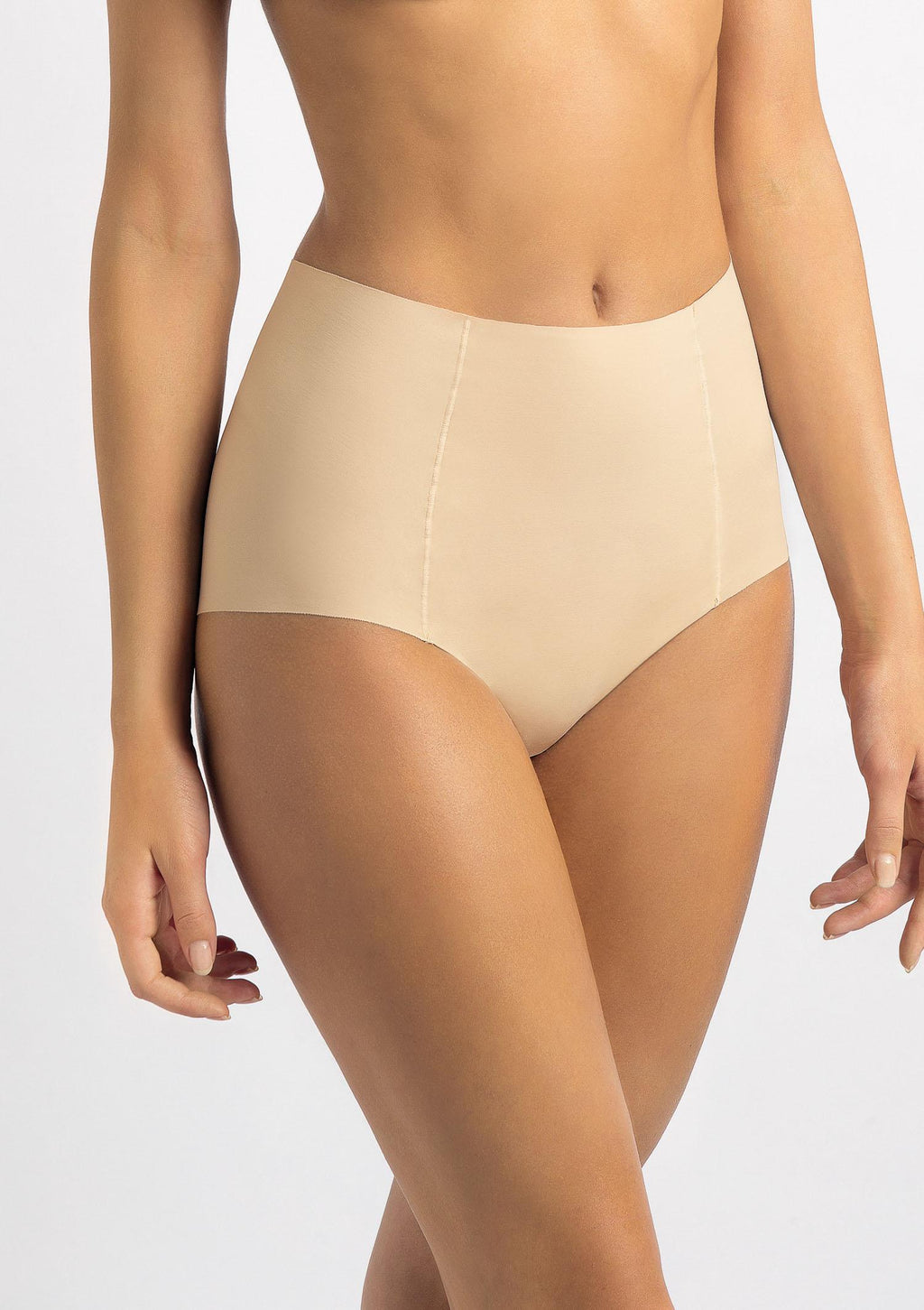 Figi damskie modelujące z wysokim stanem Comfort Fit 1849 Sielei, beżowe