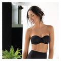 Sielei Plus 2550 bardotka czarnymi bandeau z gładkimi miseczkami