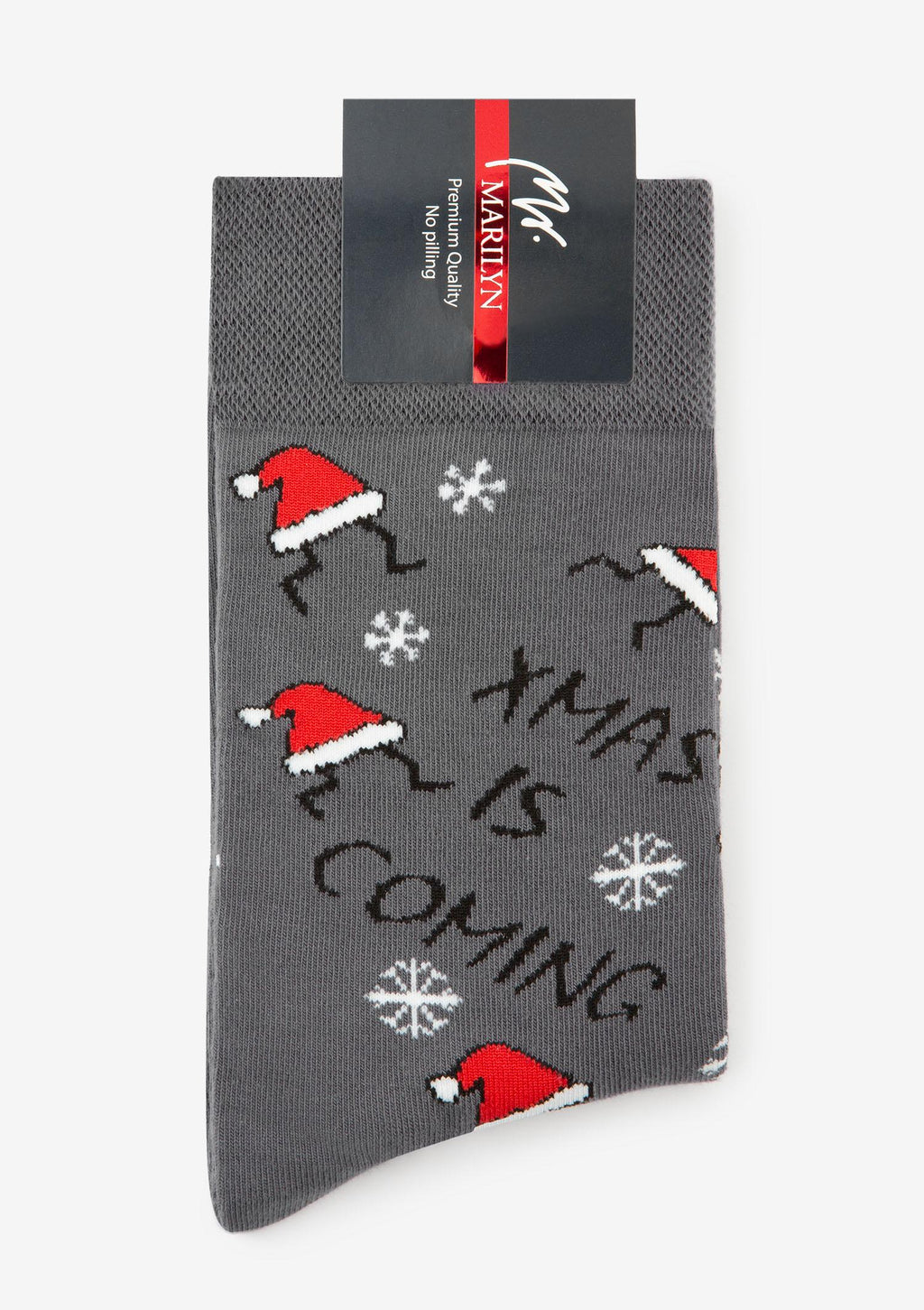 Skarpety męskie Marilyn Xmas Hat z czapkami Mikołaja, grafitowe