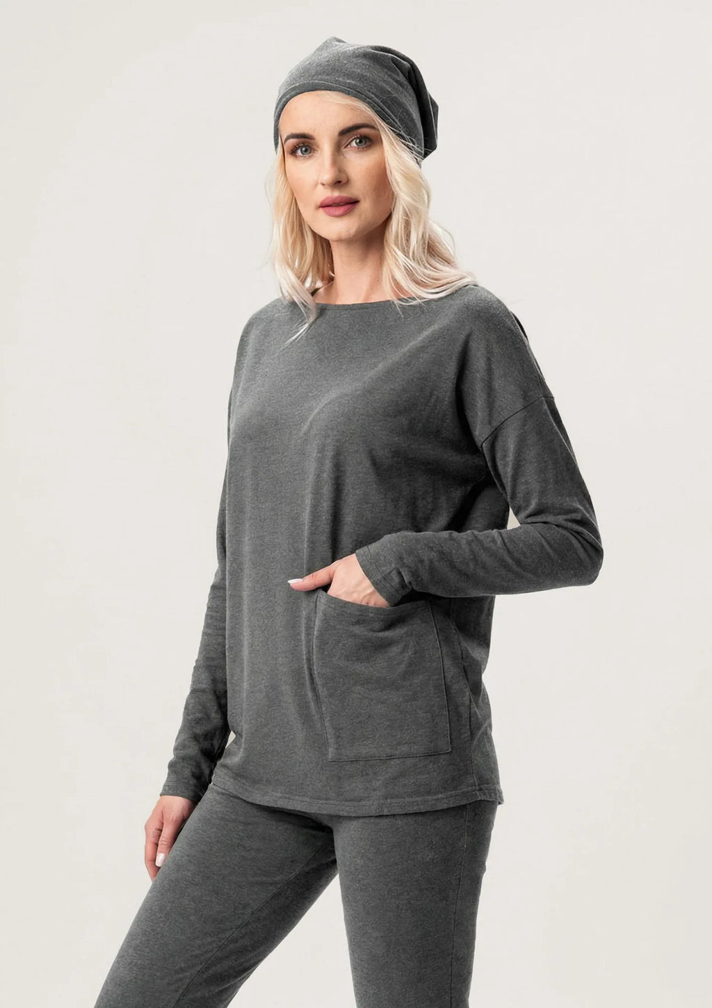 Bluza damska Hot Touch Key LHB 729 melanż, ciepła szary