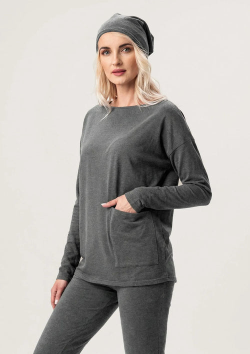 Bluza damska Hot Touch Key LHB 729 melanż, ciepła szary