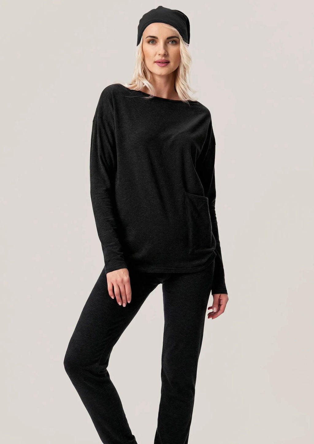 Key Hot Touch LHB 729 ciepła bluza damska czarna z bawełny