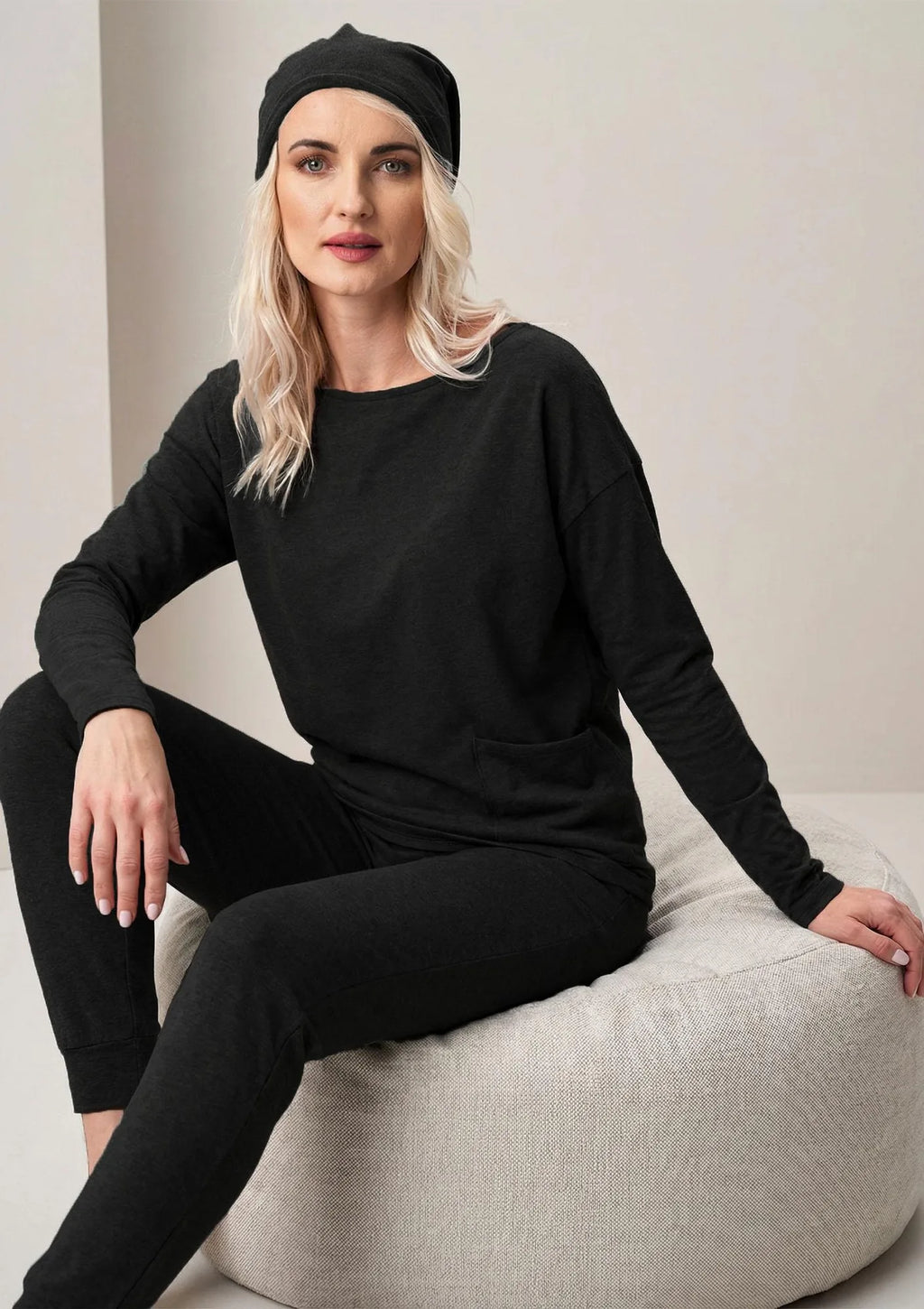 Key Hot Touch LHB 729 ciepła bluza damska czarna z bawełny