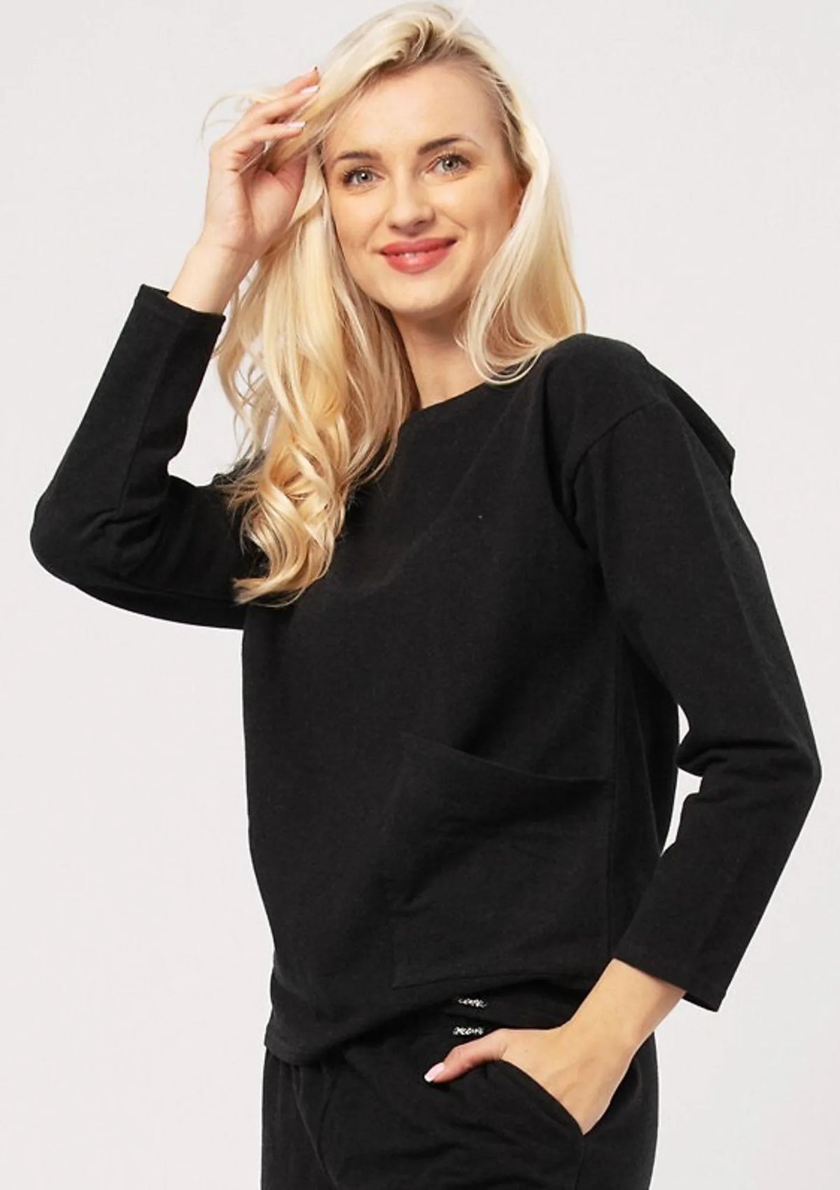 Key Hot Touch LHB 729 ciepła bluza damska czarna z bawełny