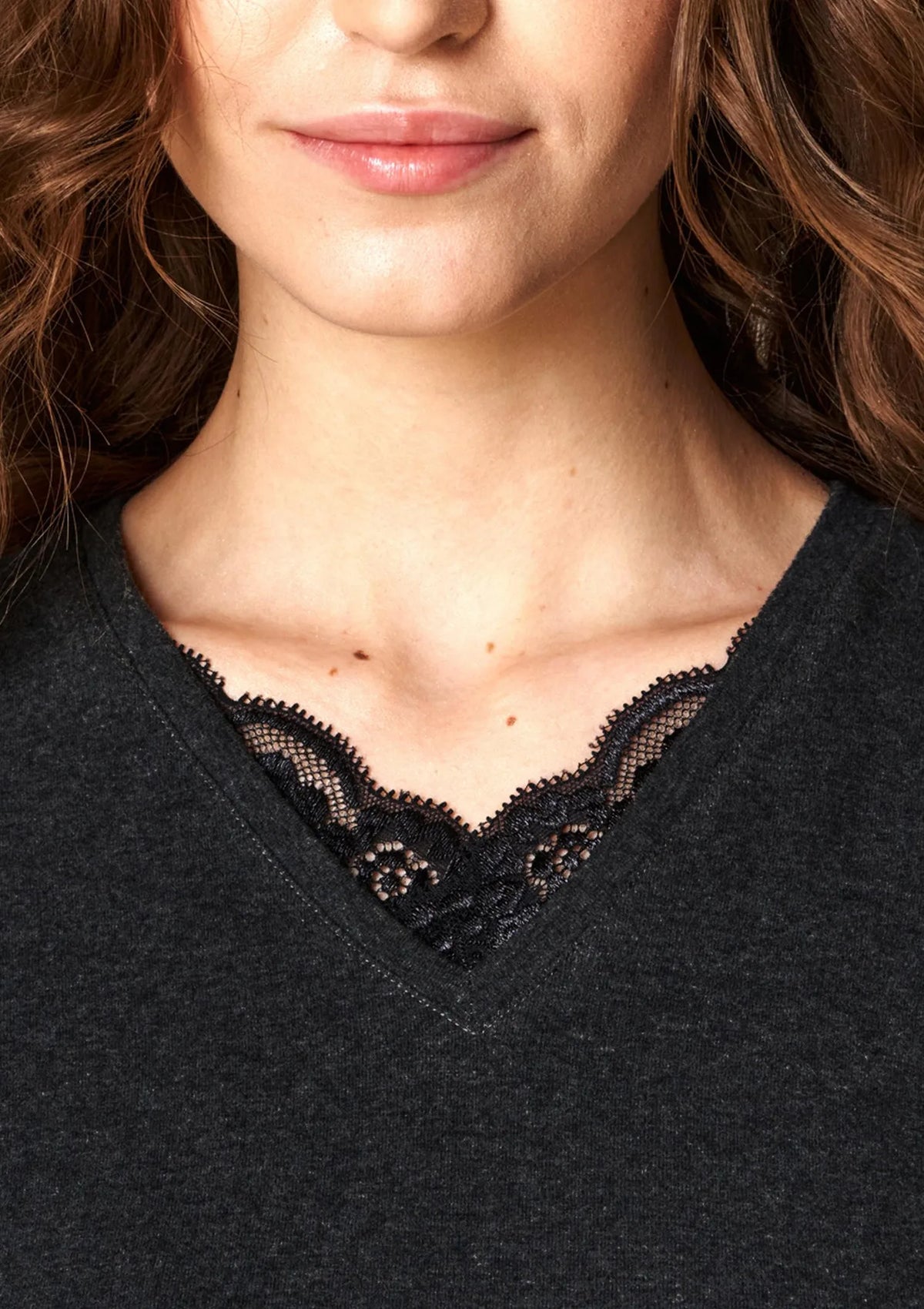Key LVD 729 Hot Touch koszulka damska, długi rękaw i koronka