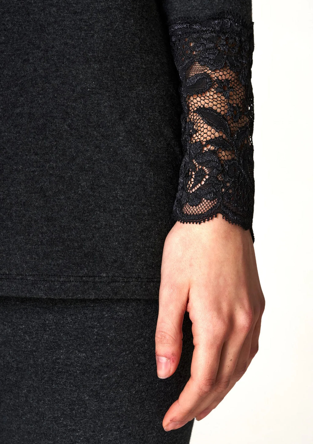 Key LVD 729 Hot Touch koszulka damska, długi rękaw i koronka