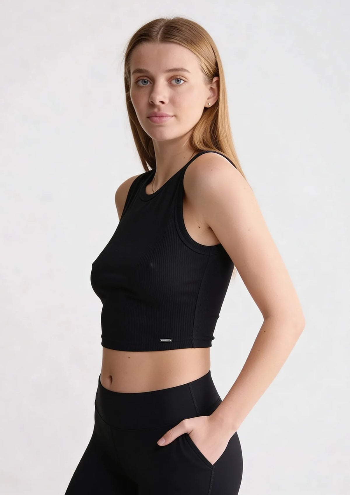 Naviale Chili crop top bawełniany w prążek