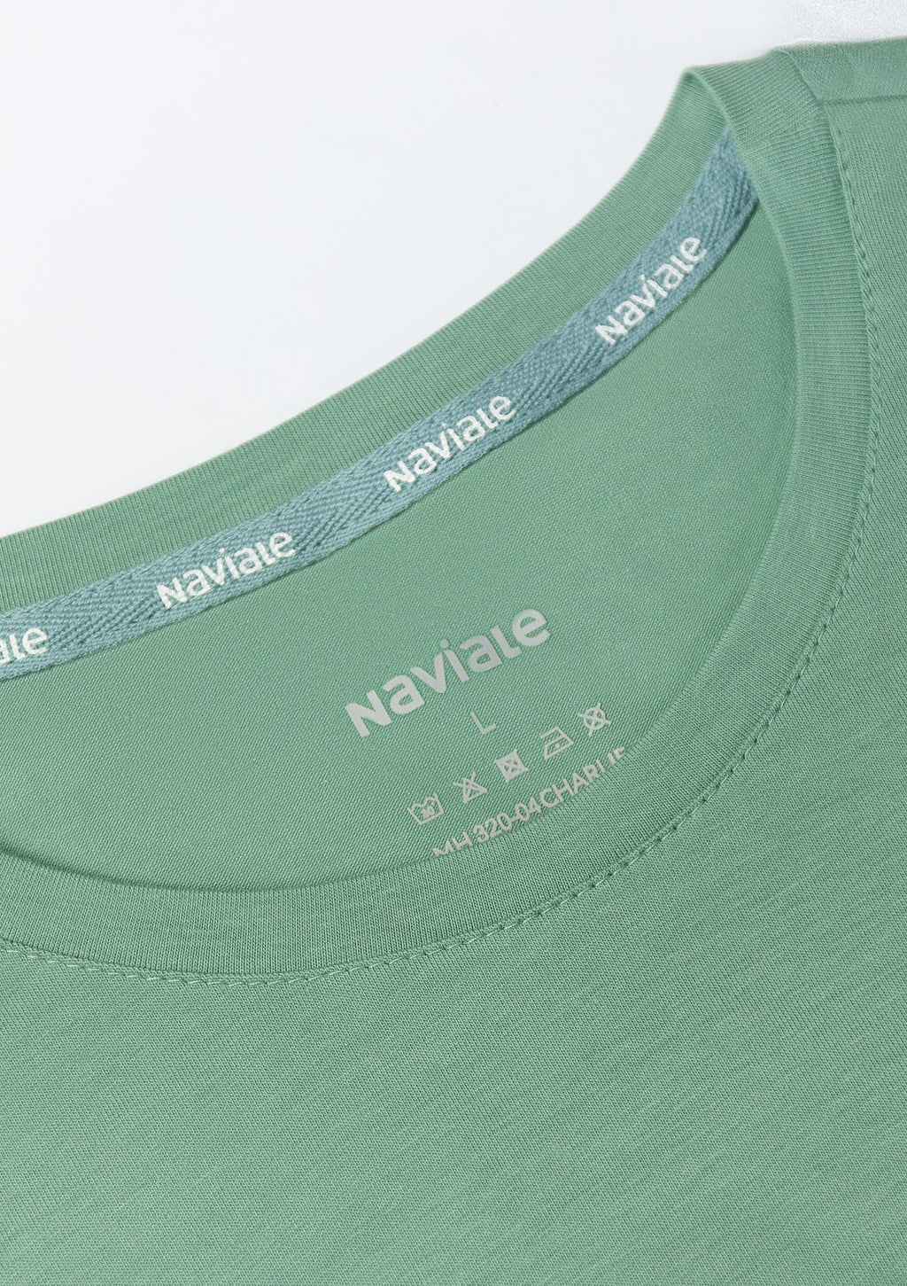 T-shirt męski luźny z bawełny czesanej MH320-05 Naviale zielony
