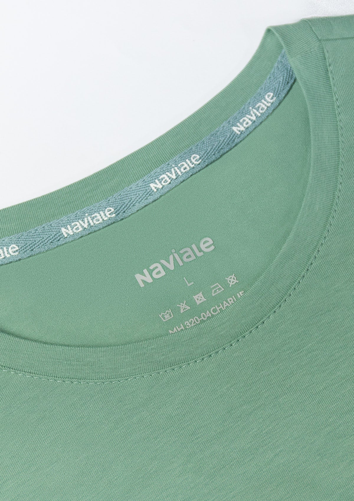 T-shirt męski luźny z bawełny czesanej MH320-05 Naviale zielony
