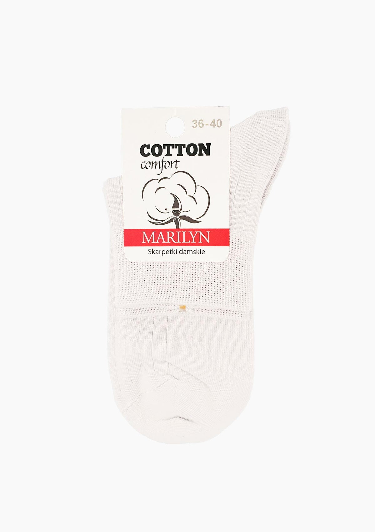 Skarpetki damskie bawełniane Marilyn Cotton Classic, niski krój, białe