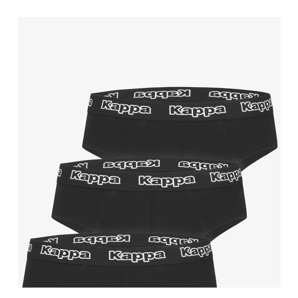 Slipy męskie klasyczne Kappa K1121 z logo w pasie, 3 pary czarne