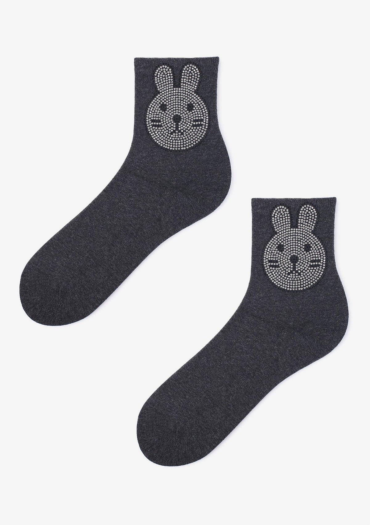 Skarpetki damskie Marilyn Cotton Sad Rabbit z króliczkiem z kryształków