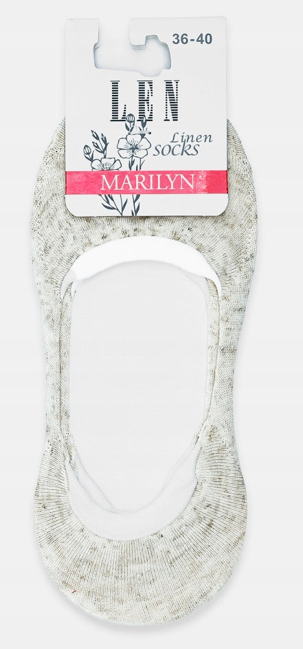 Stopki damskie bambusowo lniane Len Marilyn, beżowe