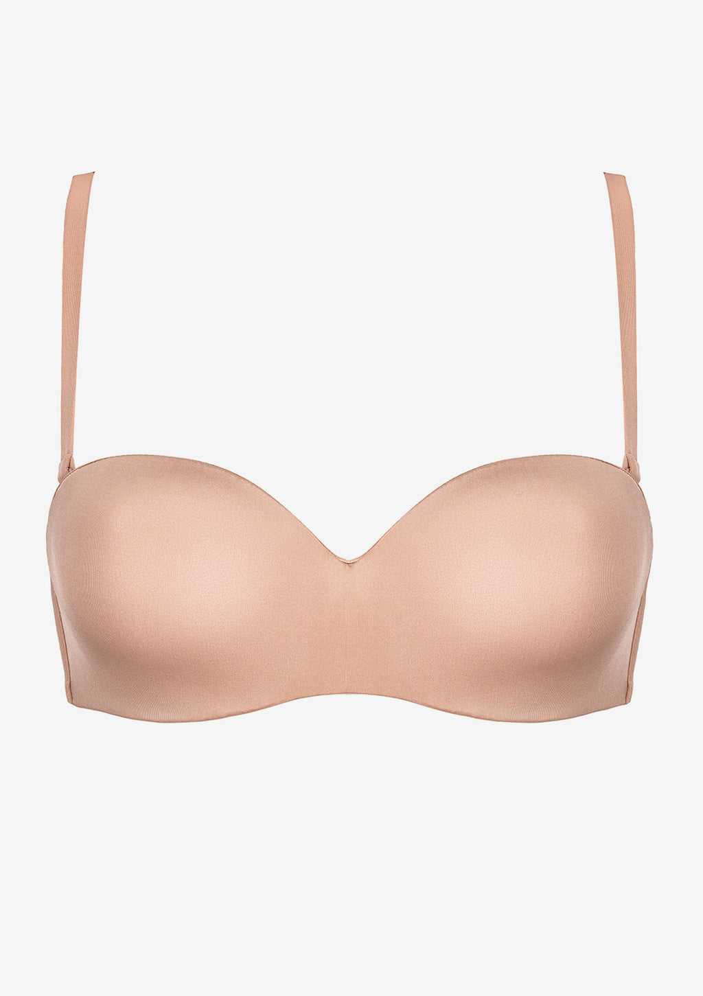 Biustonosz bardotka push-up z mikrofibry 1580 Sielei, beżowy