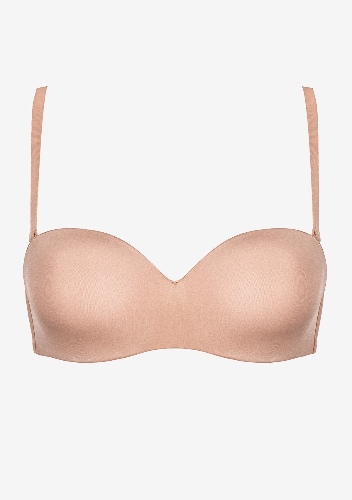 Biustonosz bardotka push-up z mikrofibry 1580 Sielei, beżowy