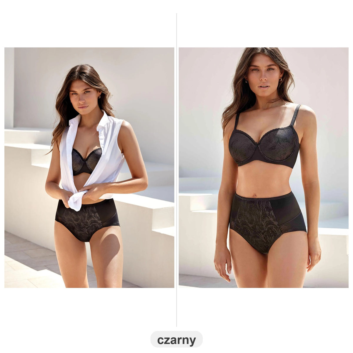 Komplet bielizny Selene Violeta 85F XL czarny – biustonosz + modelujące