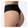 Bezszwowe stringi damskie czarne String Maxi, wysoki pas