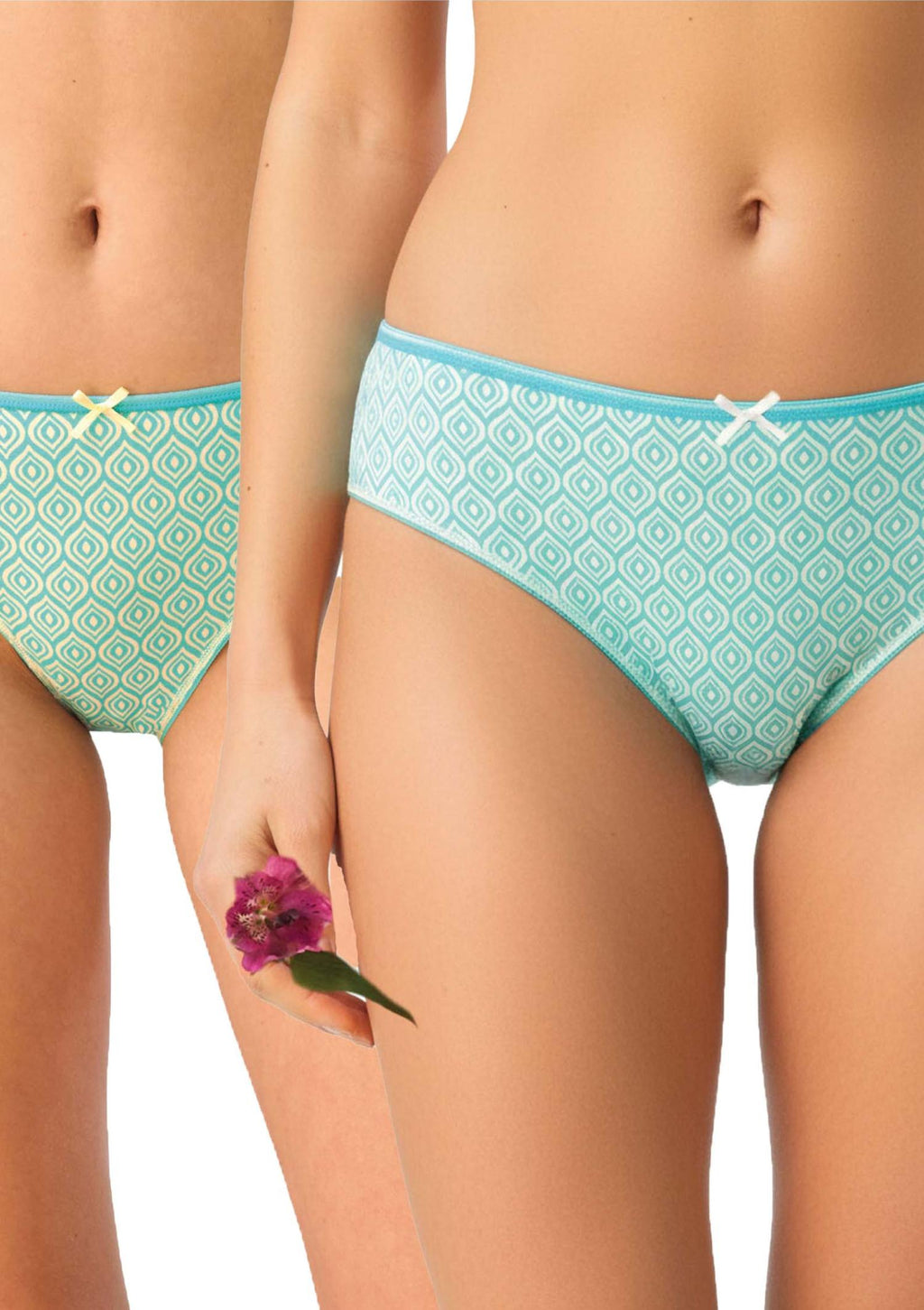 Figi damskie bawełniane 2-pak mini bikini LPR 621 Key, pastelowe