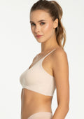 Top damski z biustonoszem Julimex Simple Bra Top, bezszwowy, beżowy