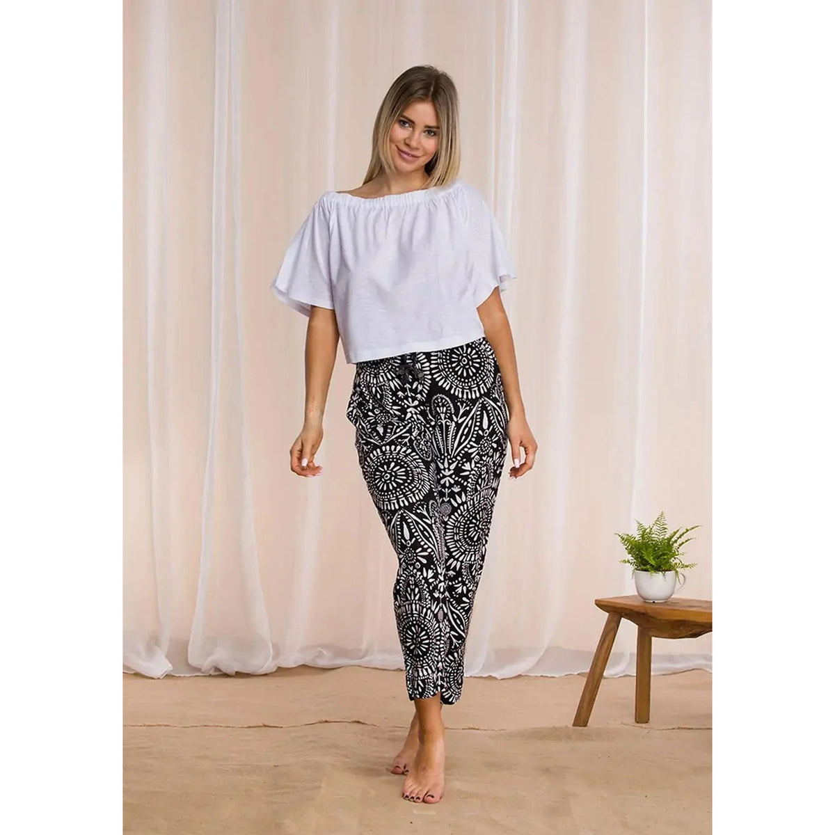 Komplet bielizny Homewear LHS 945 1 – z bluzką typu hiszpanka