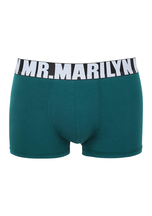 Bokserki męskie Marilyn Letters Boxer z logowaną gumą, kolor jeans