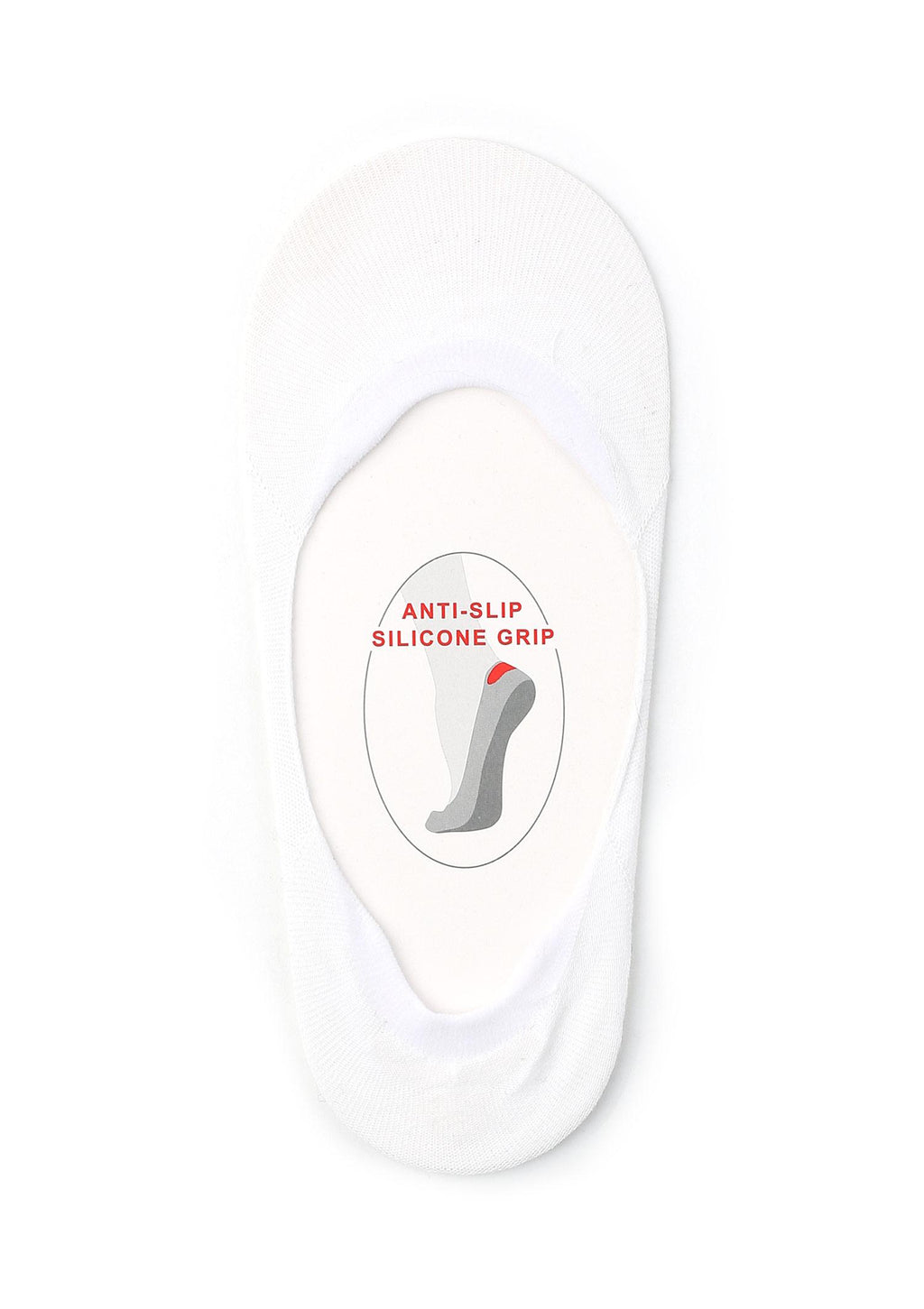 Bawełniane stopki damskie z silikonem Cotton Anti-Slip White Marilyn, białe