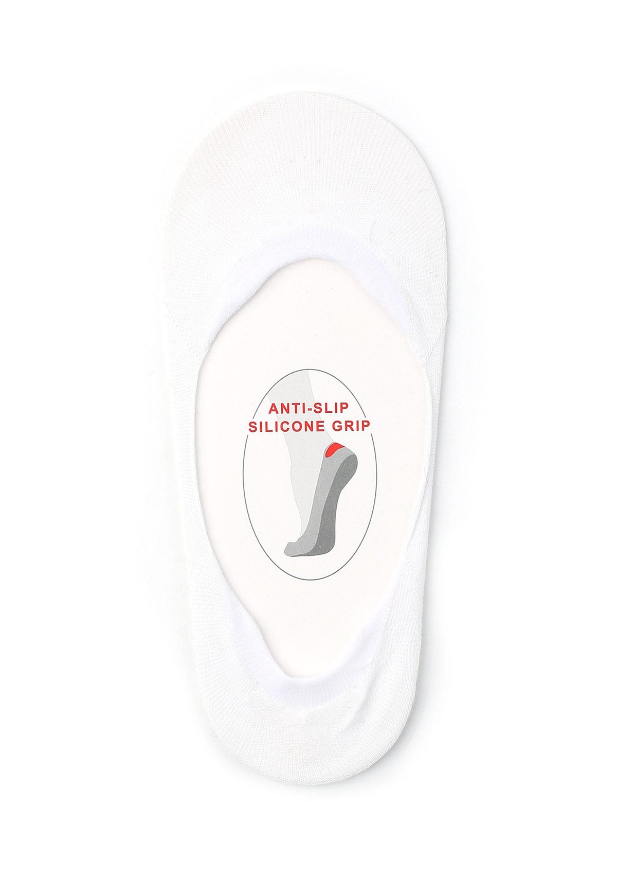 Bawełniane stopki damskie z silikonem Cotton Anti-Slip White Marilyn, białe
