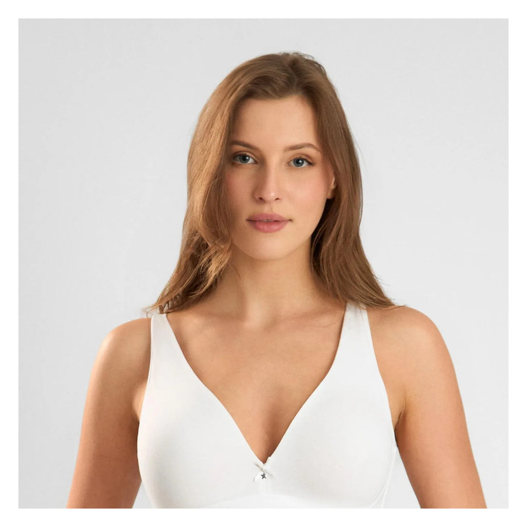 Sielei Cotton 1454 biustonosz biały sportowy z bawełny