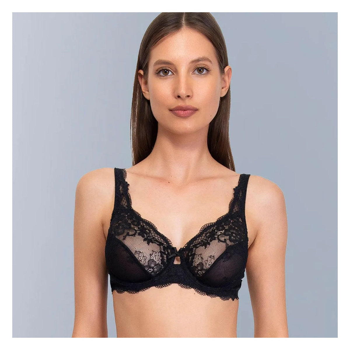 Sielei Wonder Lace 2442 miękki biustonosz koronkowy czarnej