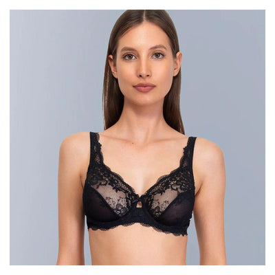 Sielei Wonder Lace 2442 miękki biustonosz koronkowy czarnej