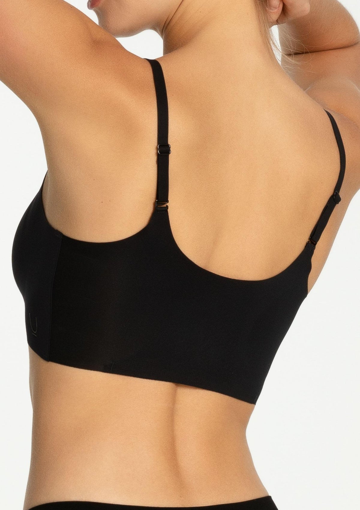 Top damski z biustonoszem Julimex Simple Bra Top, bezszwowy, czarny