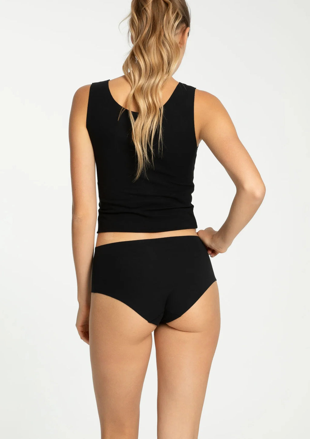Julimex Cotton Mood Maxi figi czarne bawełniane z wyższym stanem