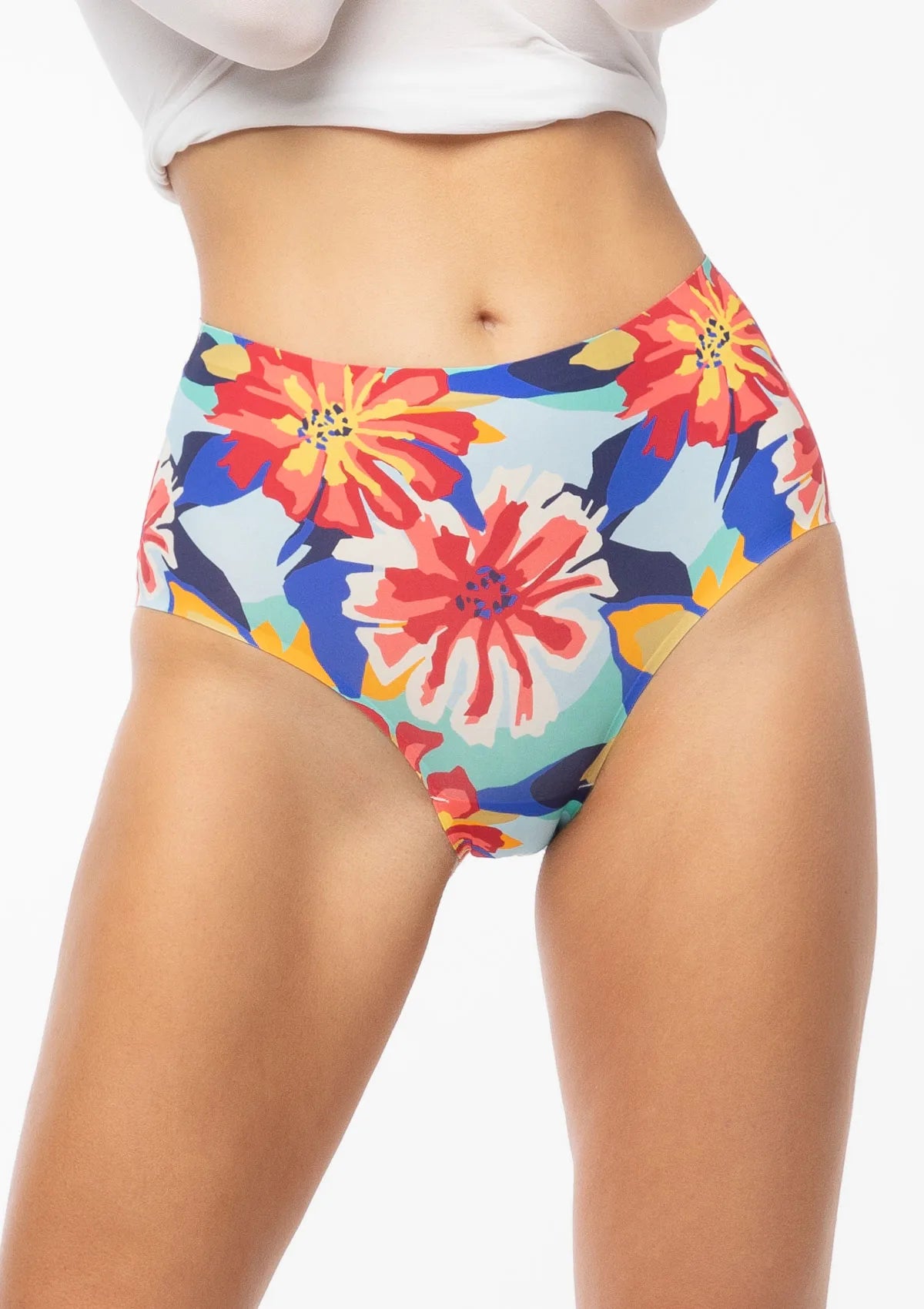 Julimex Flower Folk Maxi figi bezszwowe, wysoki stan, wzór