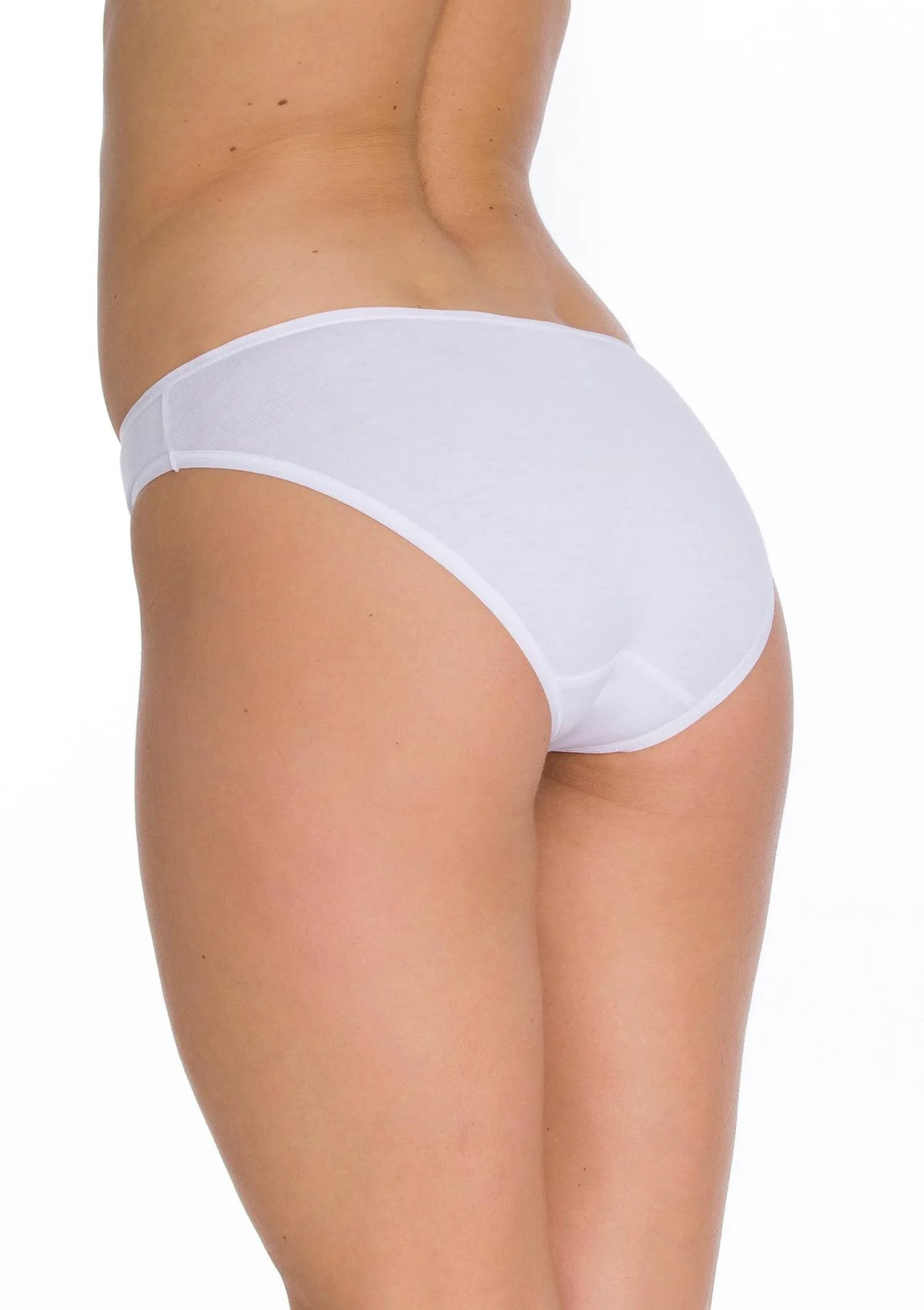 Niskie figi bikini Key LPR 010 białe, bawełna, zestaw 2 par