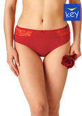 LPC 612 dwupak fig damskich w kropki, pas z koronki