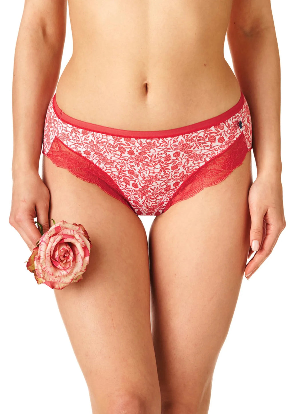LPC 739 figi damskie dwupak bikini z koronką przy nogawkach