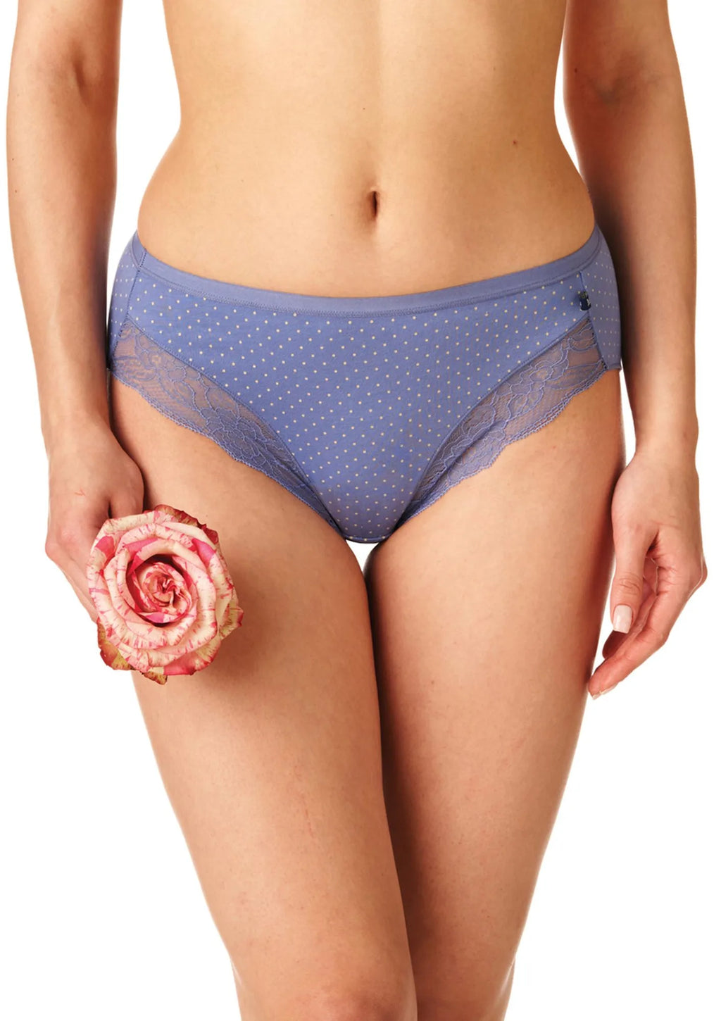 LPC 739 figi damskie dwupak bikini z koronką przy nogawkach
