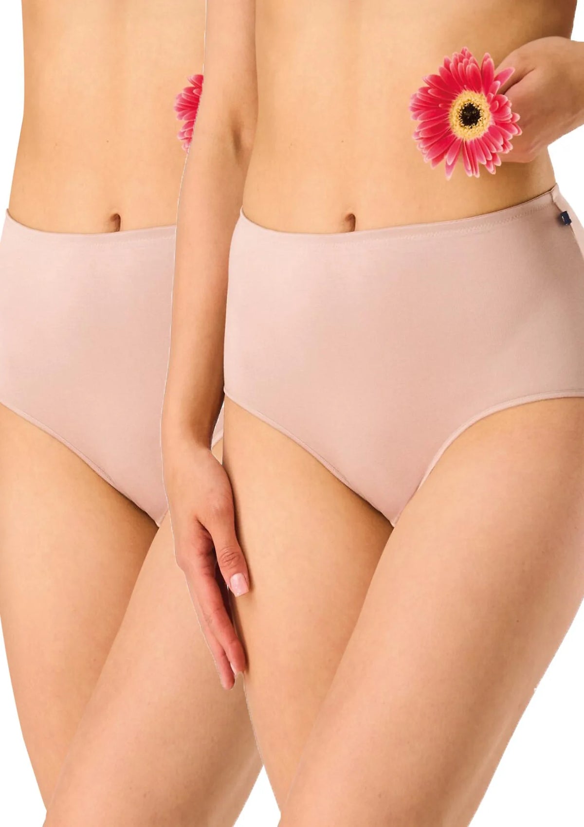 Key LPF 006 figi maxi bikini beżowe bambusowe, 2 pary, wysoki stan