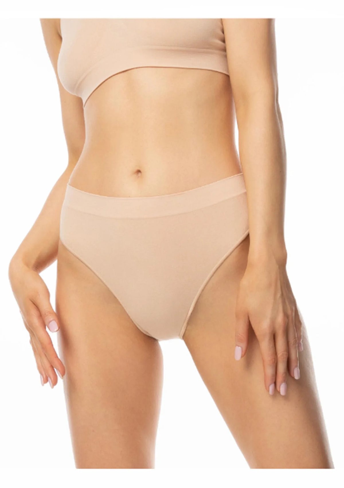 Figi bikini Bamboo Julimex beżowe z tkaniny bambusowej