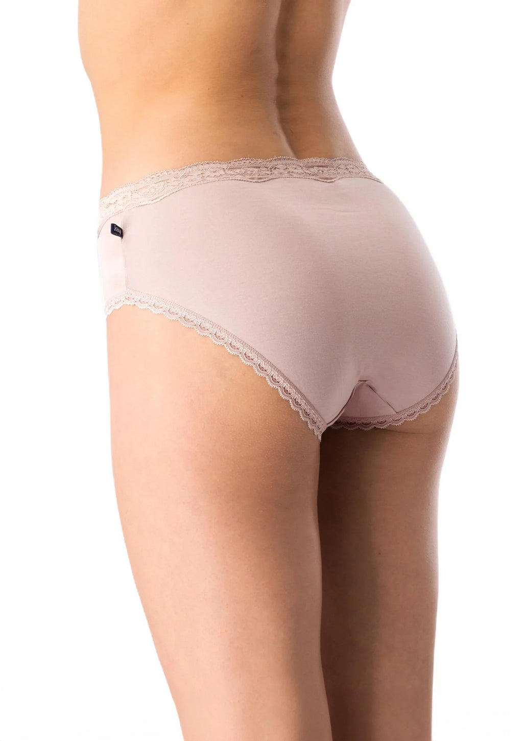 Figi damskie LPK 002 Key beżowe – bambusowe z koronką semi maxi bikini