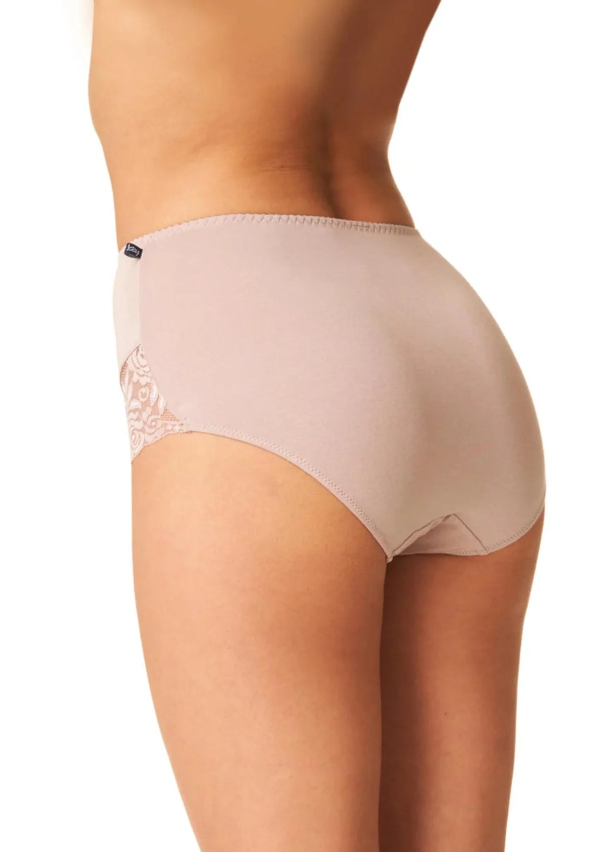 Figi LPF 002 beżowe z bambusa, wysoki stan, zestaw trzech par, M
