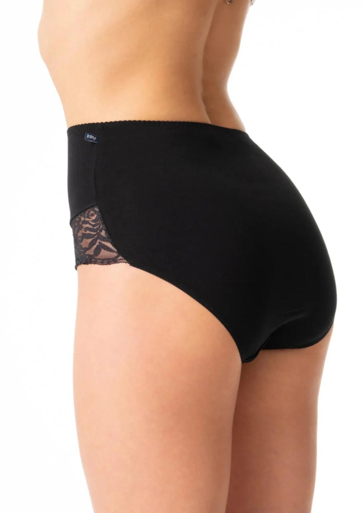 LP A25 trzy pary fig damskich czarne z bambusa, wysoki stan, XL