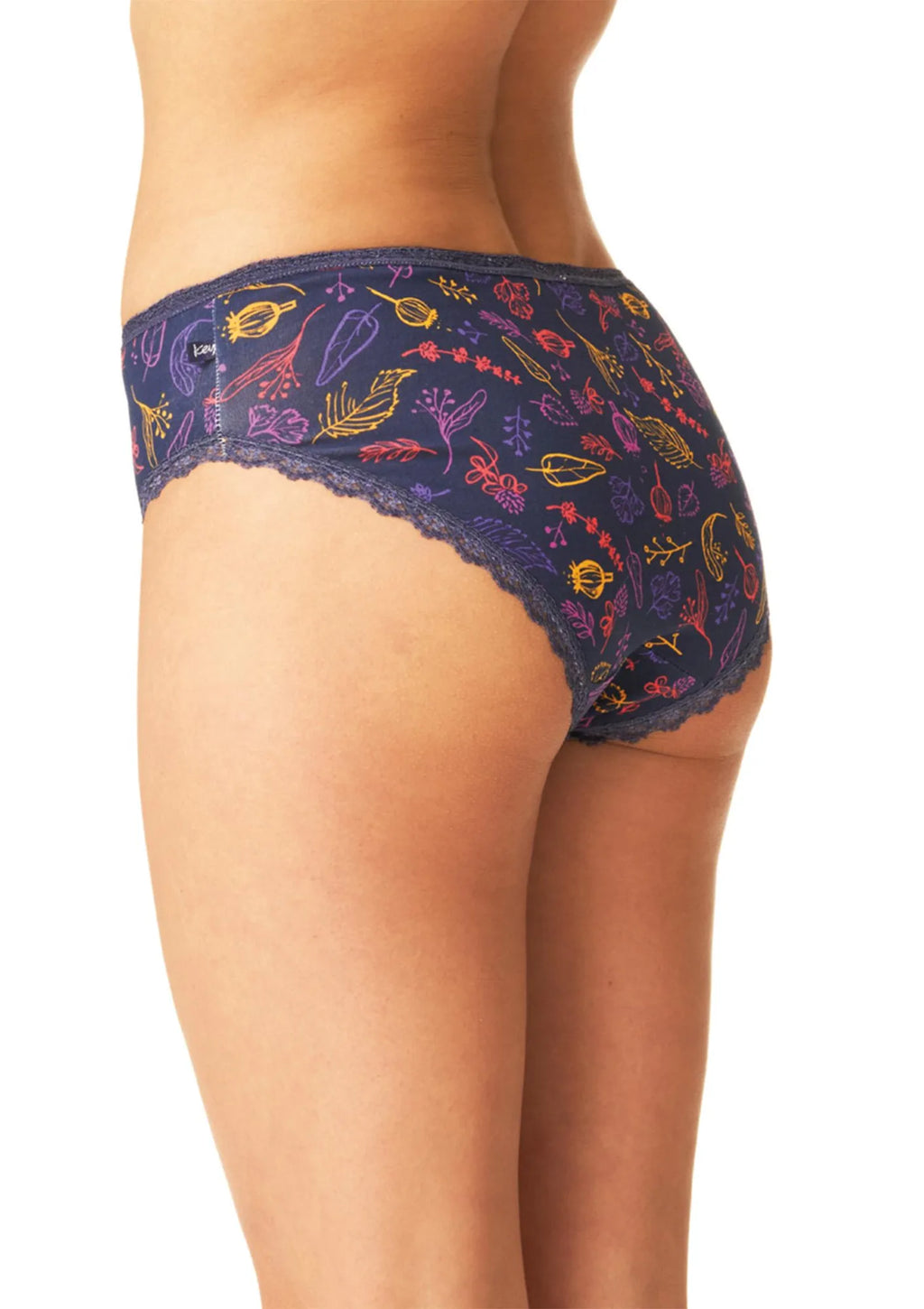 Figi midi bikini Key LPC 519, bawełna, gładkie i we wzór, 2 pack